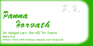 panna horvath business card